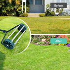 Lawn Spike Aerator with 32 Steel Spikes and 18in Rolling Width All Vera Mart