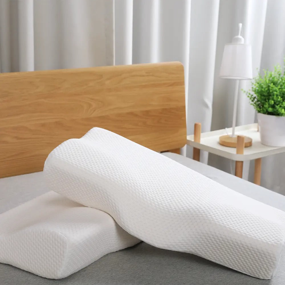 Memory Foam Contour Pillow with Butterfly Shape for Back and Side Sleeping All Vera Mart