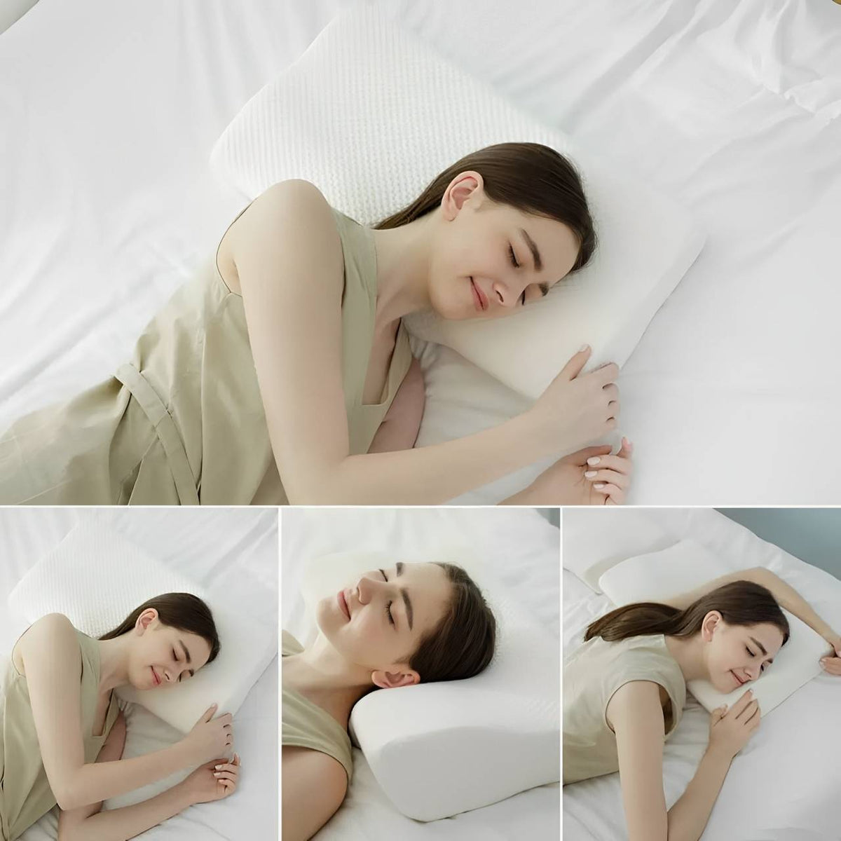 Memory Foam Contour Pillow with Butterfly Shape for Back and Side Sleeping All Vera Mart