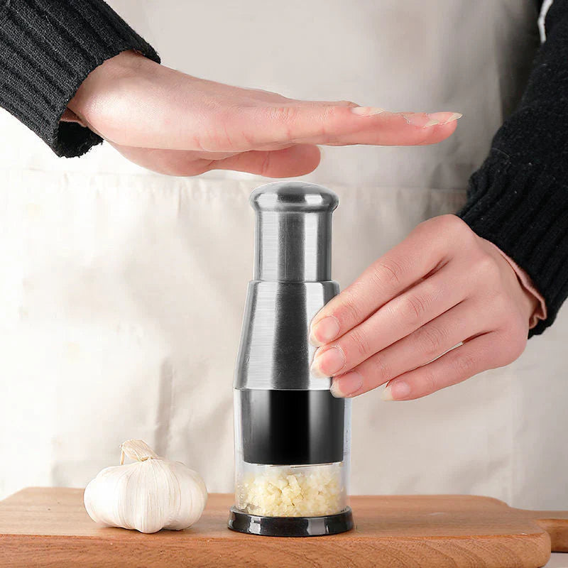 Garlic Chopper with Stainless Steel Blades and Ergonomic Grip, Hands-Free Design All Vera Mart
