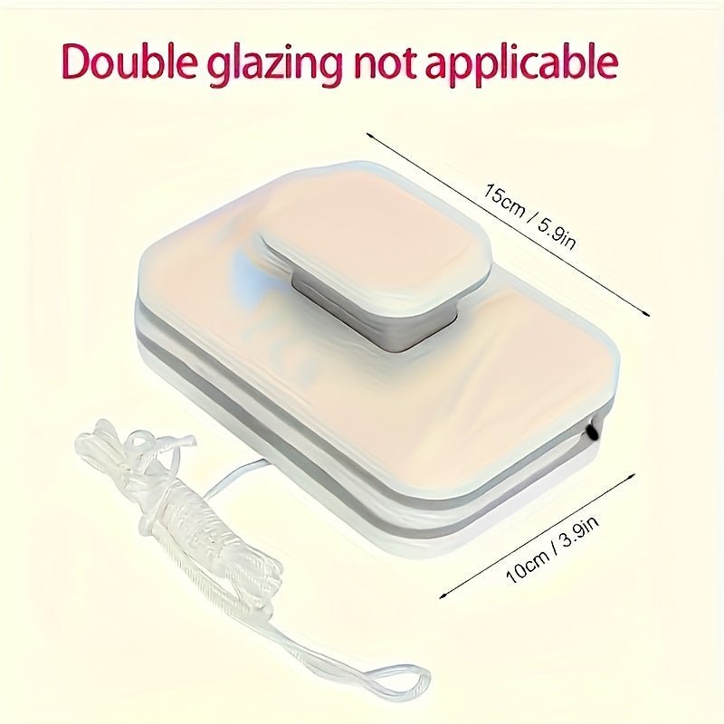 Magnetic Window Cleaner with Dual Cleaning Pads and Safety String All Vera Mart