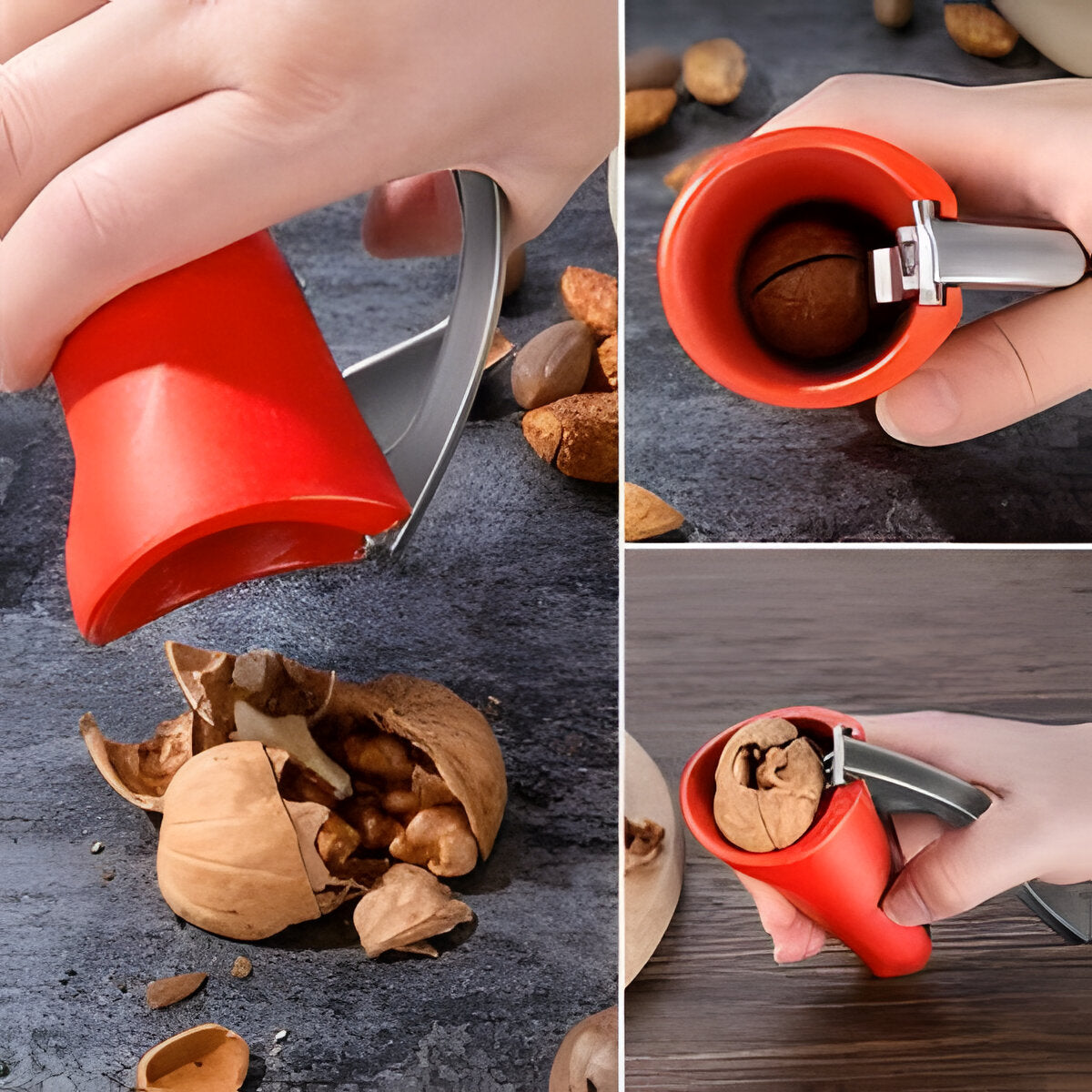 Nutcracker with Spring Loaded Lever and Ergonomic Handle for Almonds, Walnuts, Pecans All Vera Mart