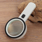 Handheld Magnifier with 30x Glass Lens and 12 LED Lights, Battery Powered All Vera Mart