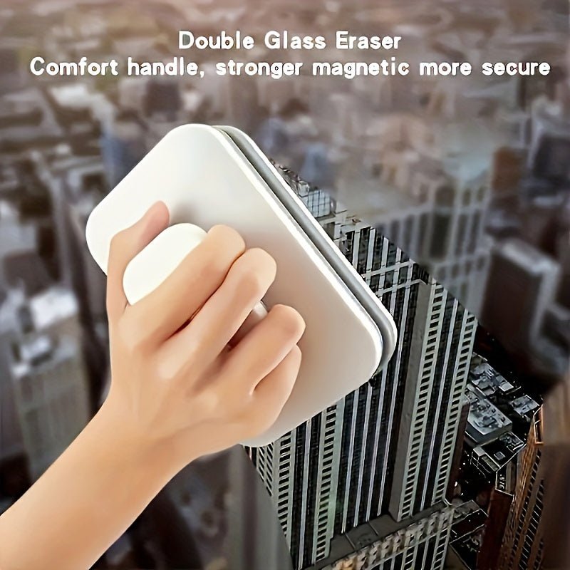 Magnetic Window Cleaner with Dual Cleaning Pads and Safety String All Vera Mart