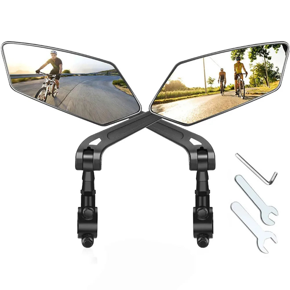 Handlebar Mirrors with 360-Degree Rotation and Foldable Design for Bikes and Scooters All Vera Mart