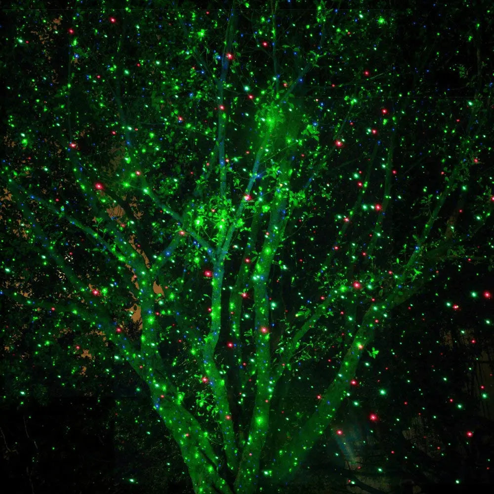 Laser Light Projector with Dual Red/Green LEDs and Remote Timer for Outdoor Use All Vera Mart
