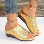 Women's Orthopedic Sandals with Fly Weave Upper and Wedge Sole Support All Vera Mart