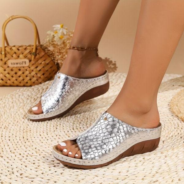 Women's Orthopedic Sandals with Fly Weave Upper and Wedge Sole Support All Vera Mart