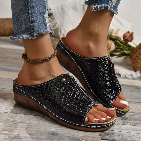Women's Orthopedic Sandals with Fly Weave Upper and Wedge Sole Support All Vera Mart