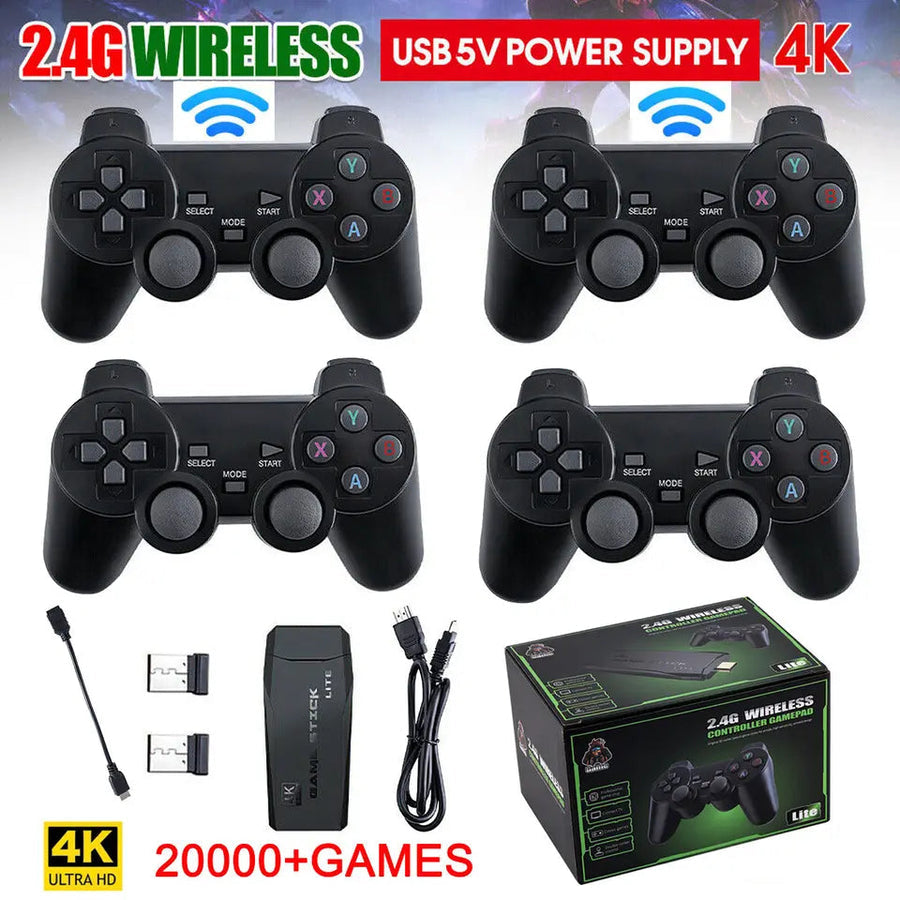 HDMI Game Stick with 20,000 Preloaded Retro Games and Dual Wireless Controllers All Vera Mart