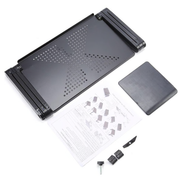 Adjustable Laptop Stand with Cooling Vents and Integrated Mouse Pad All Vera Mart