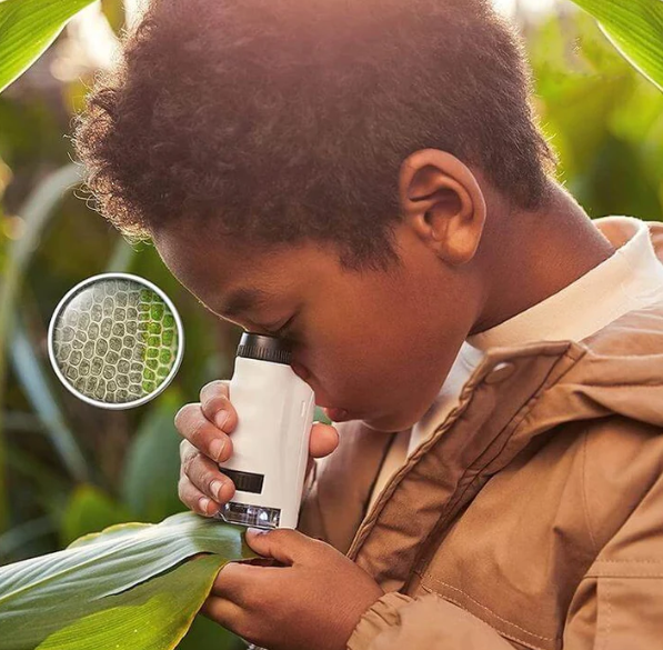 Kids Pocket Microscope with LED Light and 60X-120X Magnification All Vera Mart