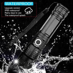 Rechargeable Flashlight with Adjustable Zoom Lens and Three Brightness Modes, IPX6 Rated All Vera Mart