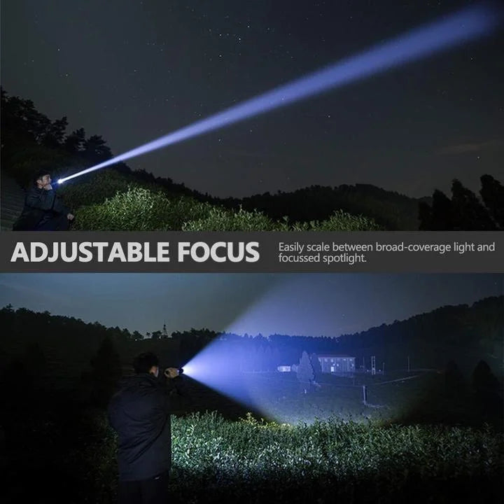 Rechargeable Flashlight with Adjustable Zoom Lens and Three Brightness Modes, IPX6 Rated All Vera Mart