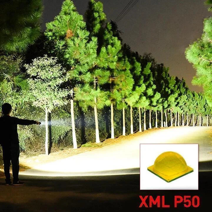 Rechargeable Flashlight with Adjustable Zoom Lens and Three Brightness Modes, IPX6 Rated All Vera Mart