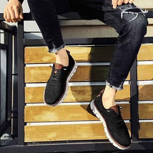 Wide Toe Box Knit Shoes with Elastic Collar and Padded Heel, Moisture Wicking Sole All Vera Mart