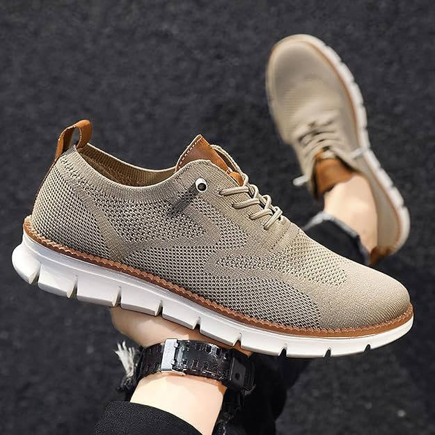 Wide Toe Box Knit Shoes with Elastic Collar and Padded Heel, Moisture Wicking Sole All Vera Mart