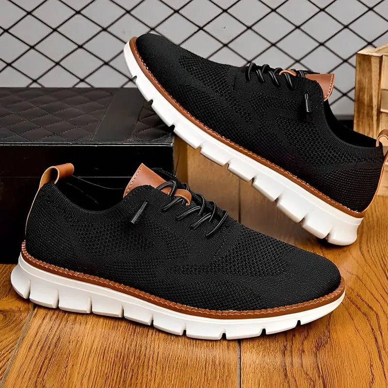 Wide Toe Box Knit Shoes with Elastic Collar and Padded Heel, Moisture Wicking Sole All Vera Mart