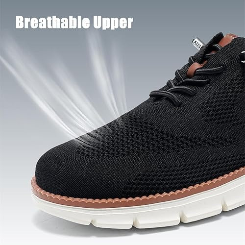 Wide Toe Box Knit Shoes with Elastic Collar and Padded Heel, Moisture Wicking Sole All Vera Mart