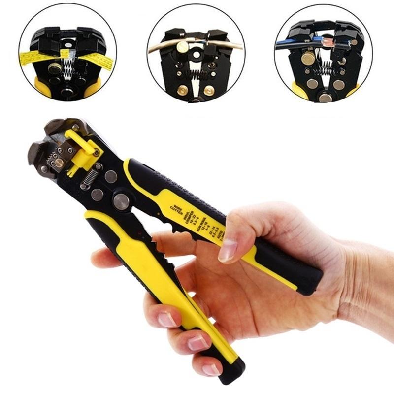 Self-Adjusting Wire Stripper with Cable Cutter and Terminal Crimper All Vera Mart