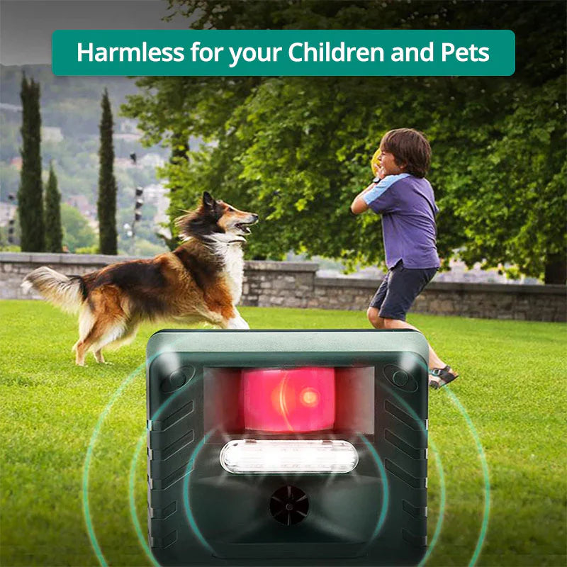 Motion Activated Ultrasonic Animal Repeller with 70 Feet Detection Range and Weatherproof Design All Vera Mart