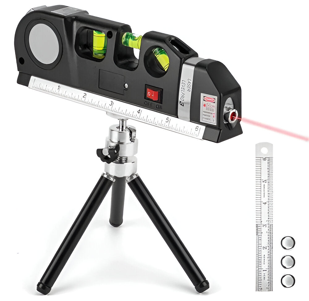 Laser Level and Tape Measure with Three Projection Modes, Bubble Vials All Vera Mart