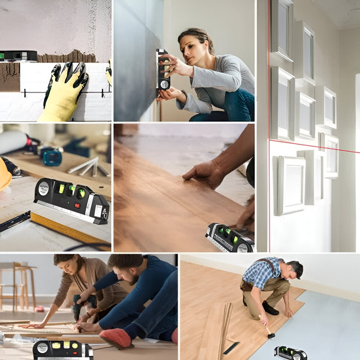 Laser Level and Tape Measure with Three Projection Modes, Bubble Vials All Vera Mart