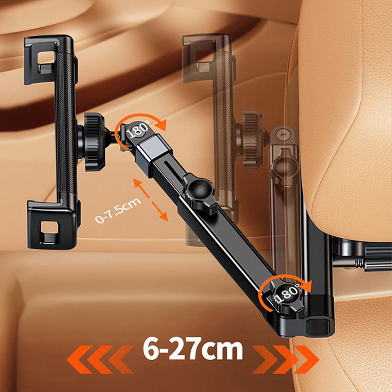Adjustable Headrest Tablet Mount with Rotating Ball Joint and Extending Arm All Vera Mart