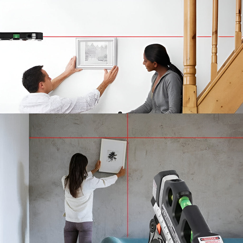 Laser Level and Tape Measure with Three Projection Modes, Bubble Vials All Vera Mart