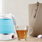 Electric Kettle with Silicone Body and Stainless Steel Base for Travel, 17oz Capacity All Vera Mart