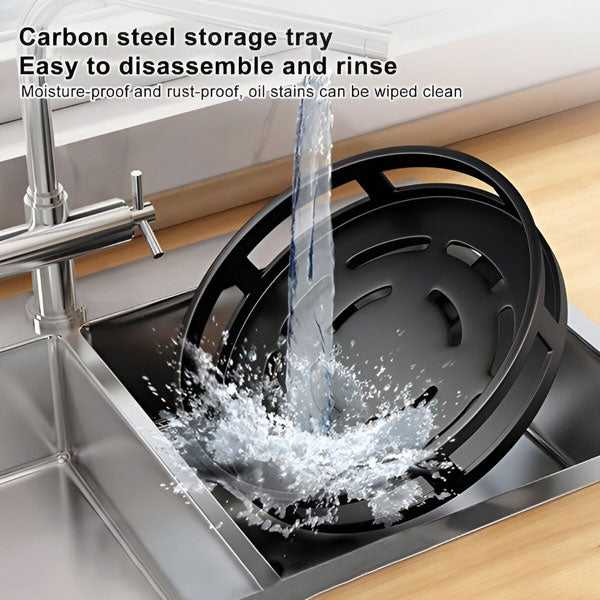 Rotating Metal Organizer with Three Open Tiers and Full Circle Base All Vera Mart