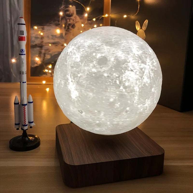 Magnetic Levitation Moon Lamp with 360 Degree Rotation and Warm LED Glow All Vera Mart