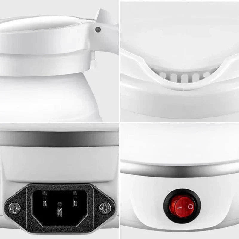 Electric Kettle with Silicone Body and Stainless Steel Base for Travel, 17oz Capacity All Vera Mart