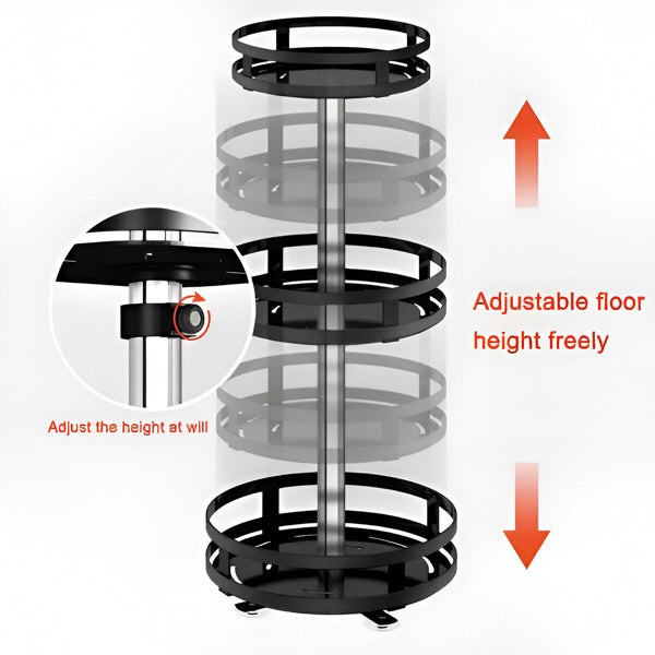 Rotating Metal Organizer with Three Open Tiers and Full Circle Base All Vera Mart