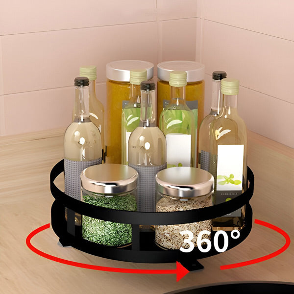 Rotating Metal Organizer with Three Open Tiers and Full Circle Base All Vera Mart