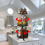 Rotating Metal Organizer with Three Open Tiers and Full Circle Base All Vera Mart