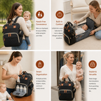 Diaper Backpack with Foldable Baby Bed and Built-In Changing Surface All Vera Mart