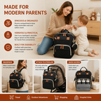 Diaper Backpack with Foldable Baby Bed and Built-In Changing Surface All Vera Mart
