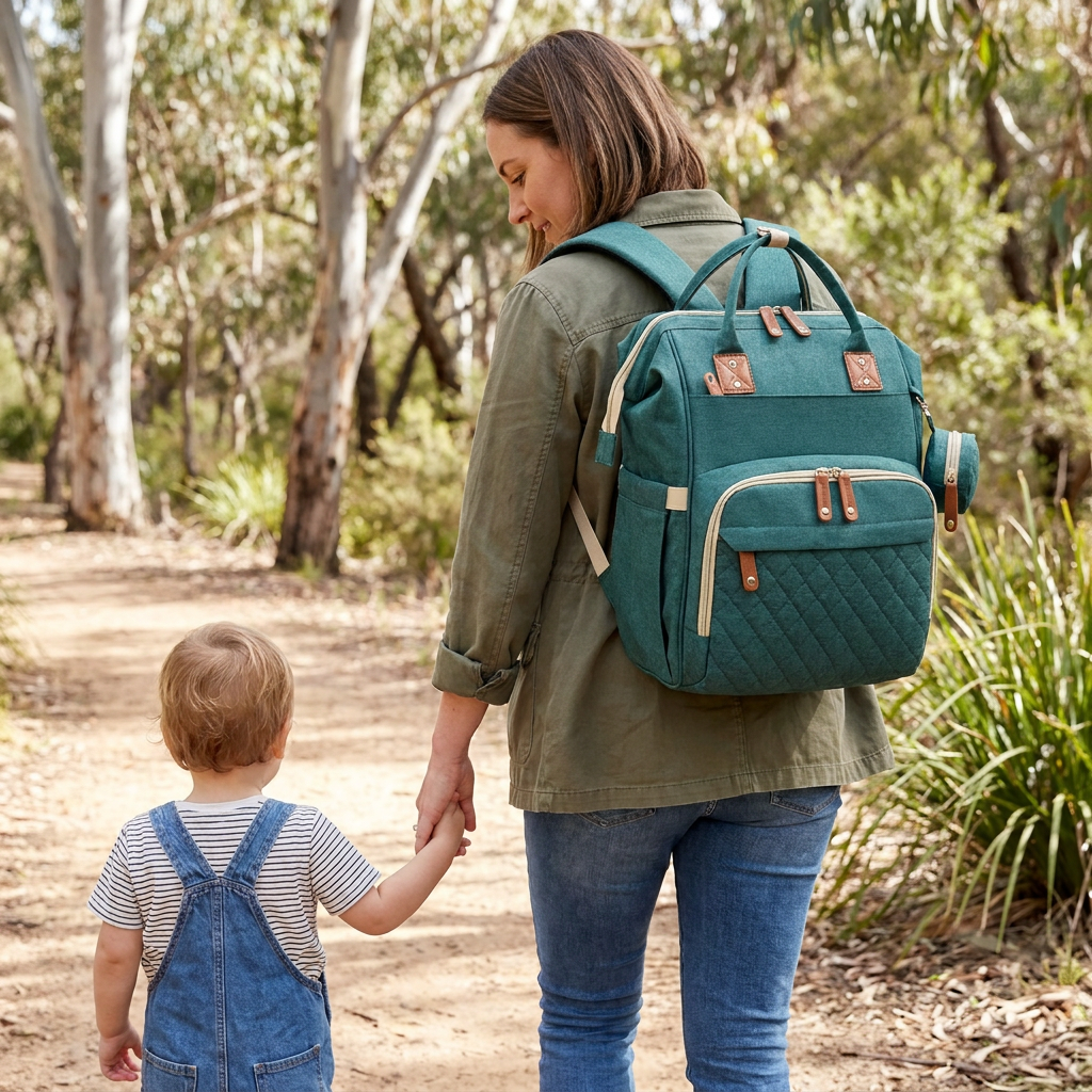 Diaper Backpack with Foldable Baby Bed and Built-In Changing Surface All Vera Mart