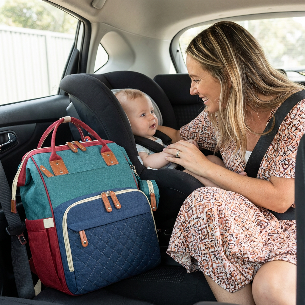 Diaper Backpack with Foldable Baby Bed and Built-In Changing Surface All Vera Mart