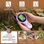 Handheld Digital Microscope 500X with Built-in IPS Screen and 8 LED Lights for Kids All Vera Mart