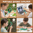 Handheld Digital Microscope 500X with Built-in IPS Screen and 8 LED Lights for Kids All Vera Mart