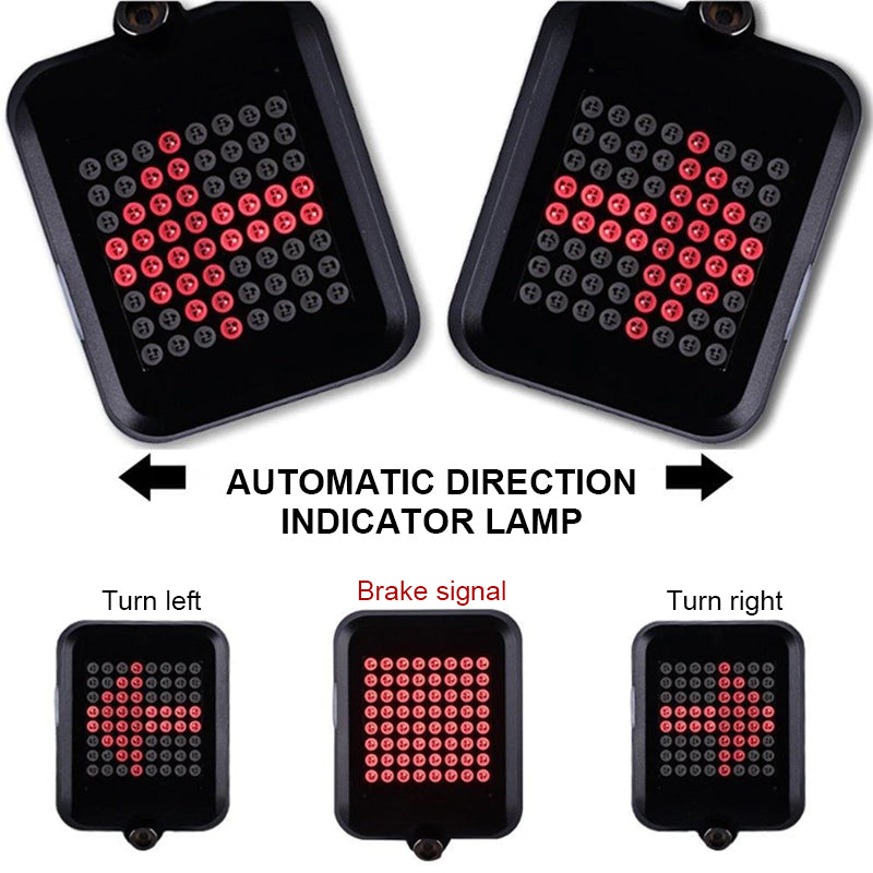 Smart Bicycle Tail Light with Tilt-Activated Arrows and Brake Detection, Infrared Laser All Vera Mart