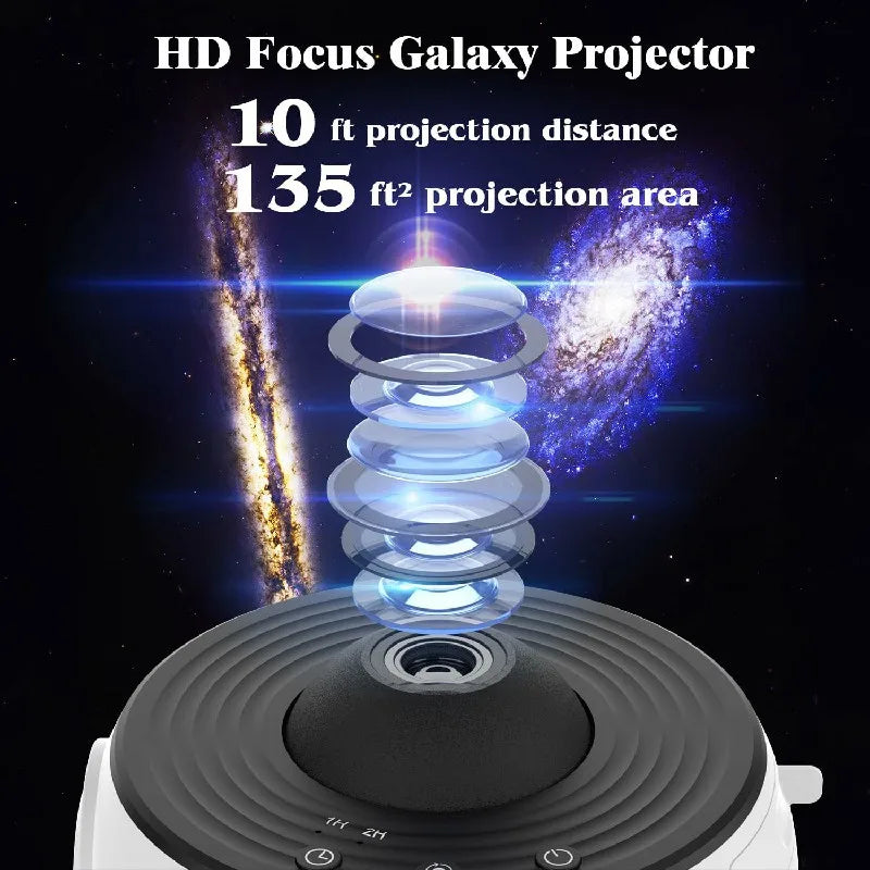 Rotating Galaxy Projector with 12 Film Discs and Adjustable Focus, 360° Coverage All Vera Mart