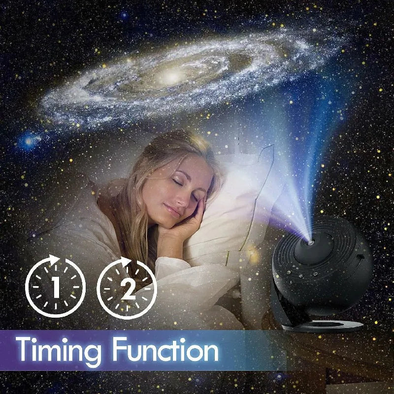 Rotating Galaxy Projector with 12 Film Discs and Adjustable Focus, 360° Coverage All Vera Mart