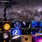 Rotating Galaxy Projector with 12 Film Discs and Adjustable Focus, 360° Coverage All Vera Mart