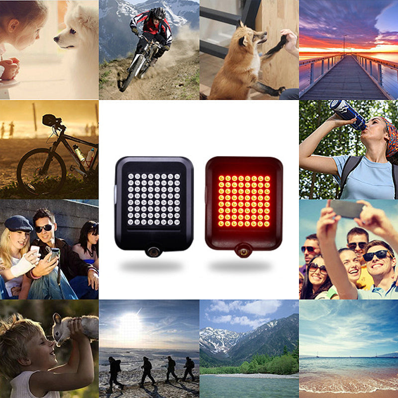 Smart Bicycle Tail Light with Tilt-Activated Arrows and Brake Detection, Infrared Laser All Vera Mart