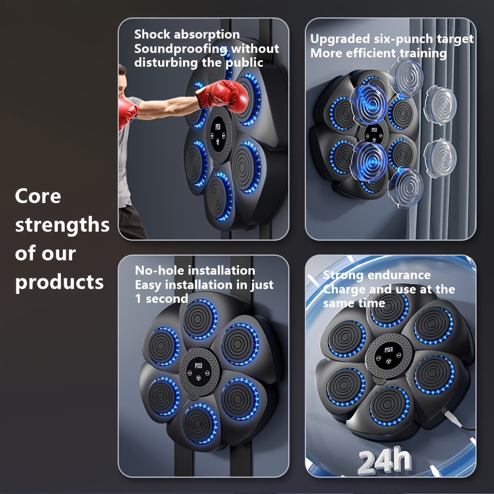 Interactive Wall Mount Boxing Machine with LED Scoring and USB Rechargeable Battery All Vera Mart