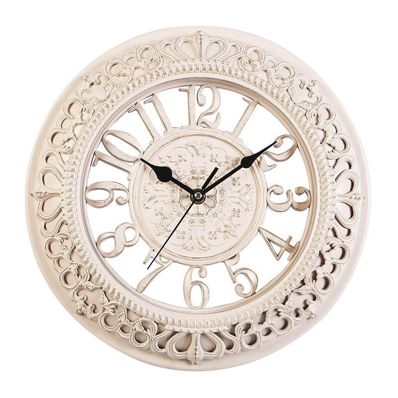Round Antique Inspired Wall Clock with Quiet Sweep Movement and Battery Power, 30.5cm All Vera Mart