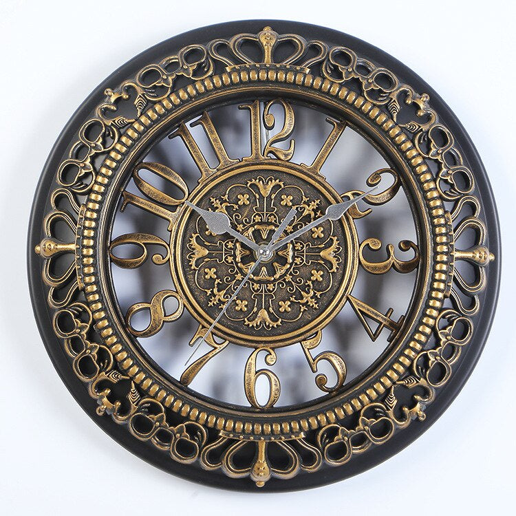 Round Antique Inspired Wall Clock with Quiet Sweep Movement and Battery Power, 30.5cm All Vera Mart